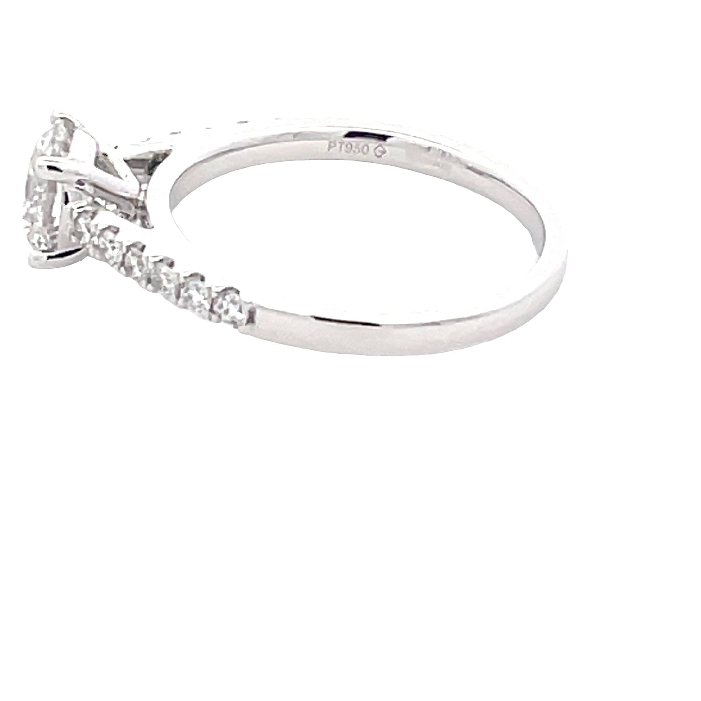 Lab Grown Round Brilliant Cut Diamond Solitaire With Diamond set Shoulders - 1.27cts Gardiner Brothers