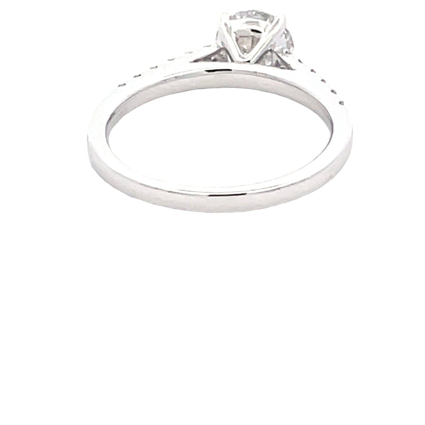 Lab Grown Round Brilliant Cut Diamond Solitaire With Diamond set Shoulders - 1.27cts Gardiner Brothers