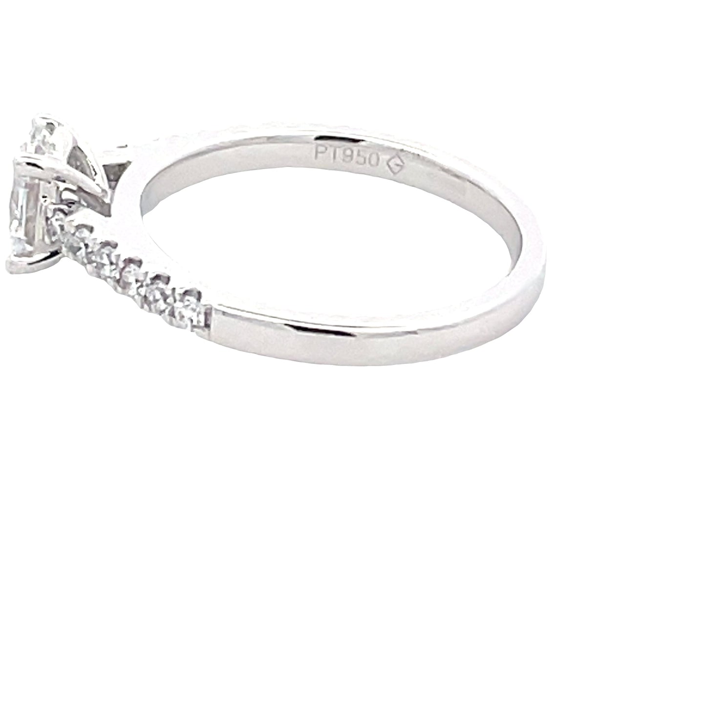 Lab Grown Oval Shaped Diamond Solitaire with diamond set shoulders - 0.95cts Gardiner Brothers