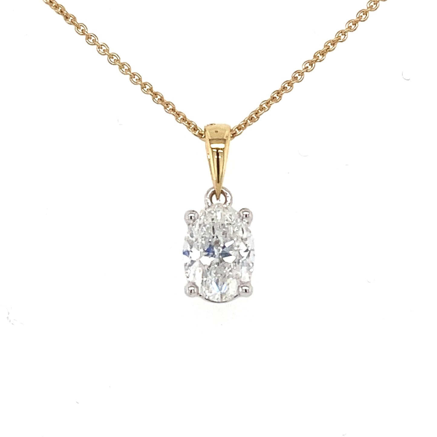 Oval Shaped Diamond Solitaire Pendant - 1.00cts Gardiner Brothers