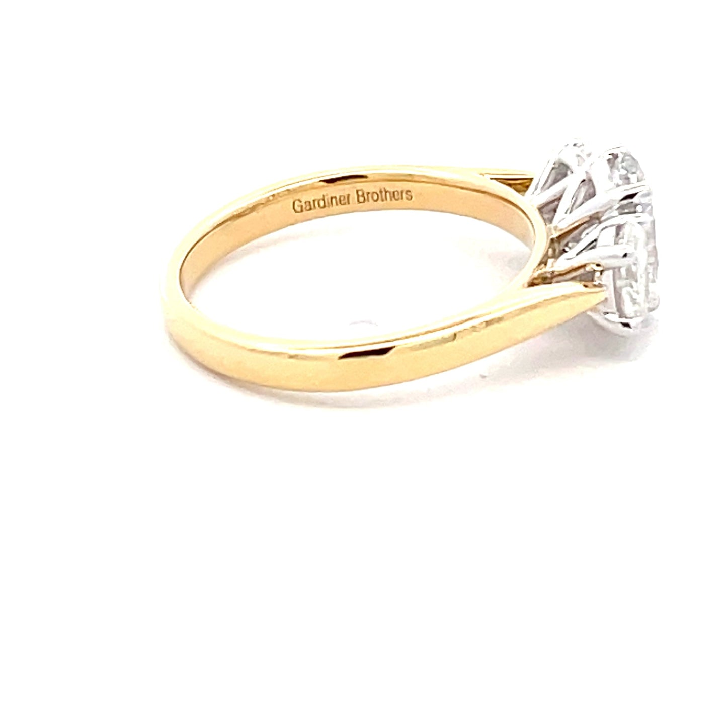 Oval Shaped Diamond 3 Stone Ring - 1.61cts Gardiner Brothers