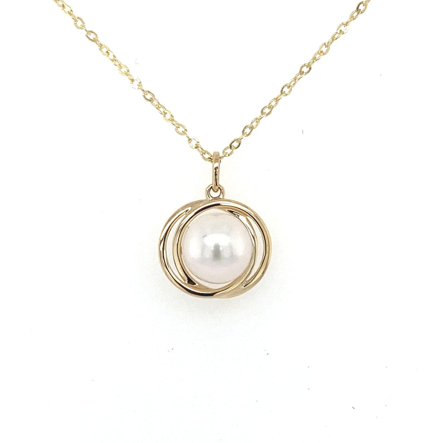 Yellow Gold Pearl Knot Style Pendant Gardiner Brothers