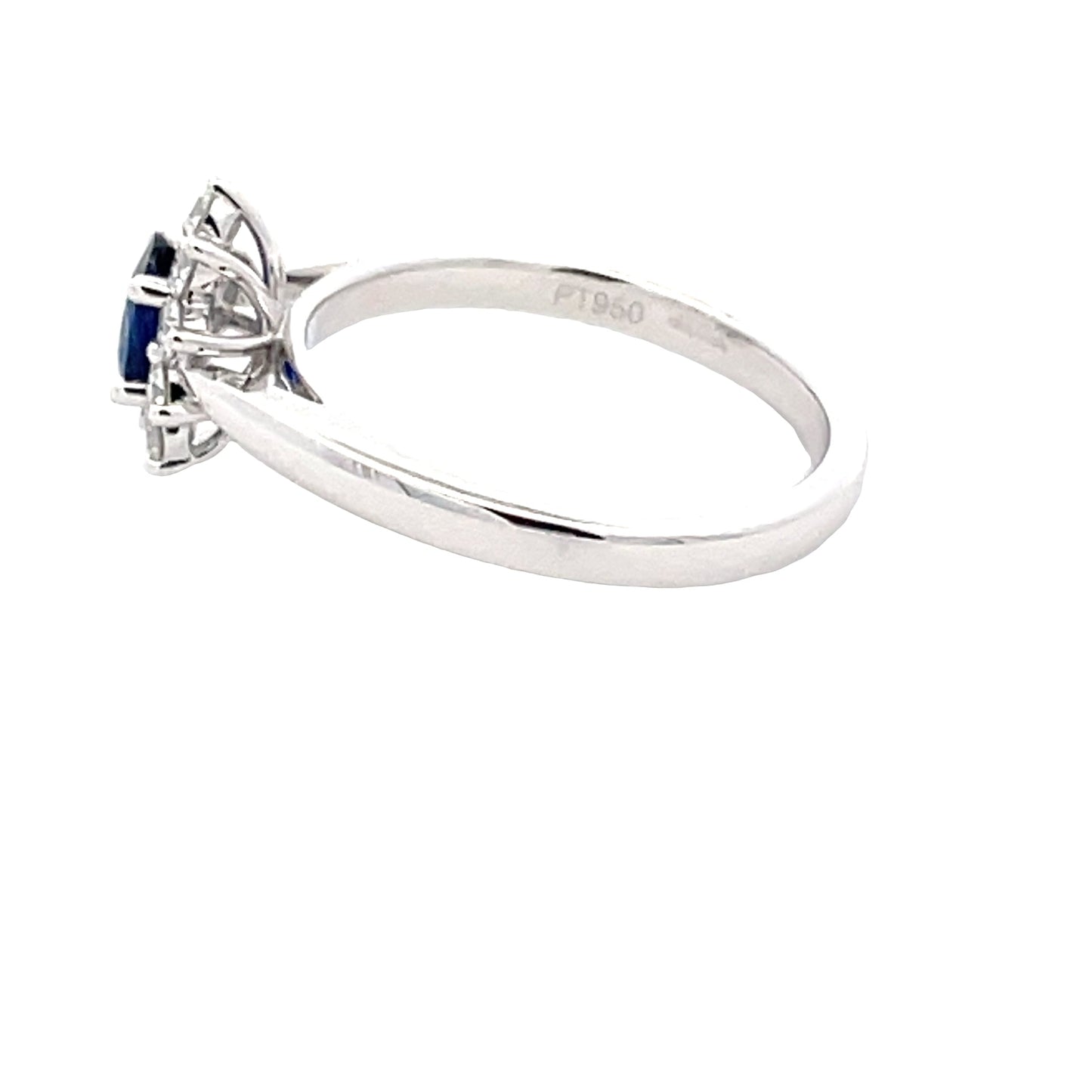 Oval Sapphire and round brilliant cut diamond cluster style ring Gardiner Brothers