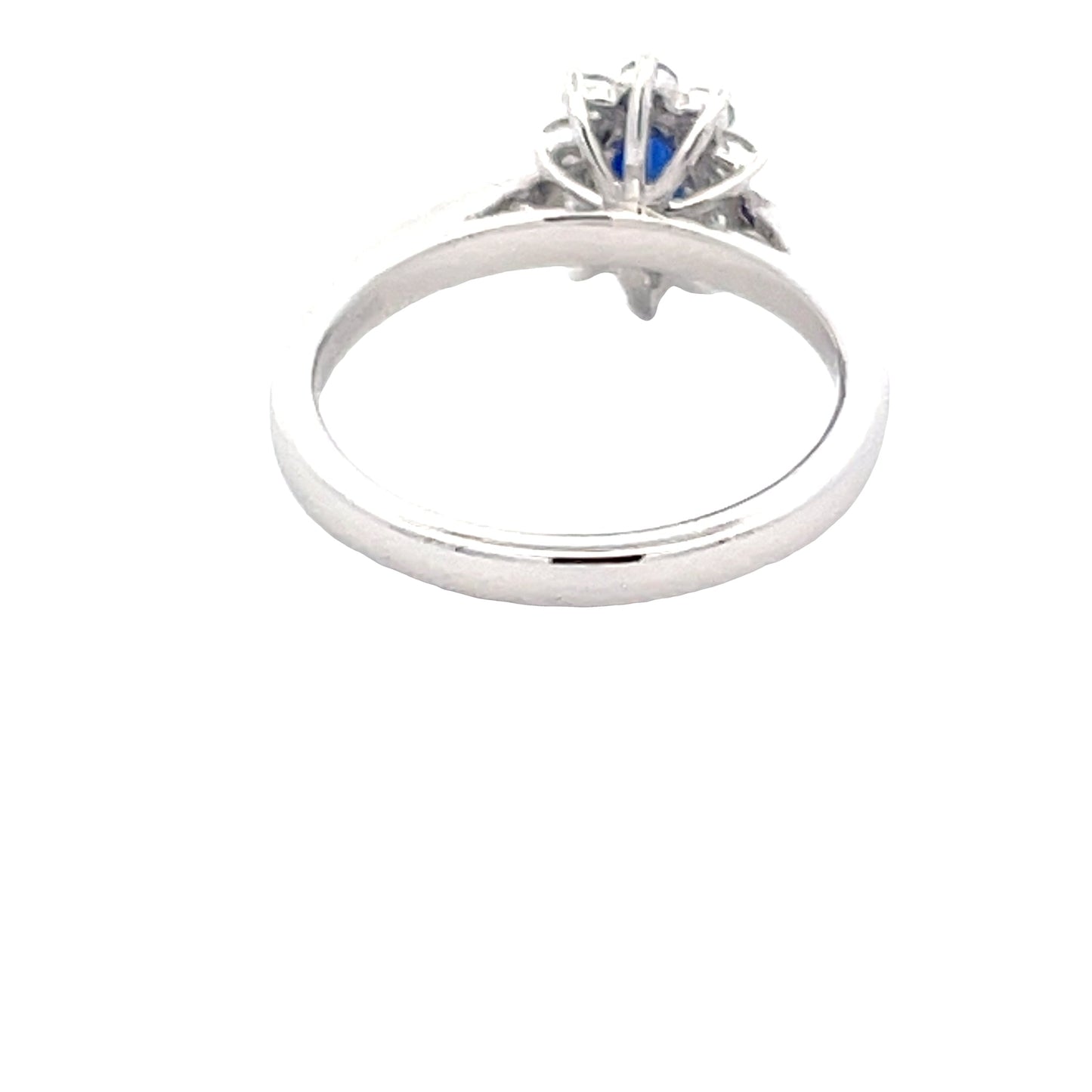 Oval Sapphire and round brilliant cut diamond cluster style ring Gardiner Brothers