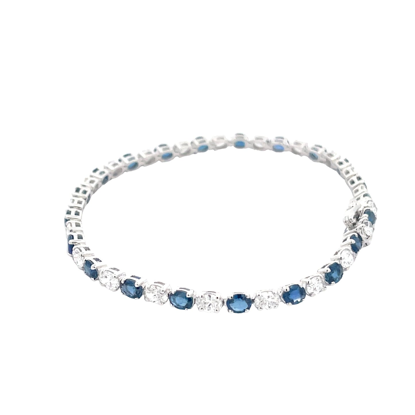 Oval Sapphire and Diamond Tennis Style Bracelet Gardiner Brothers