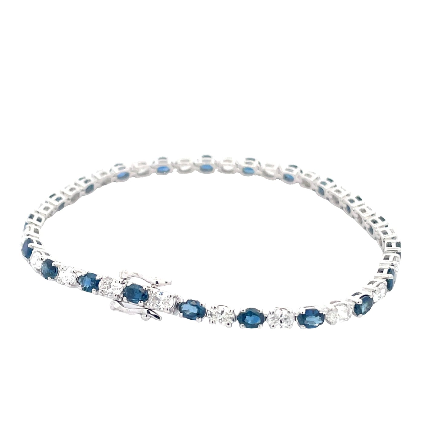 Oval Sapphire and Diamond Tennis Style Bracelet Gardiner Brothers