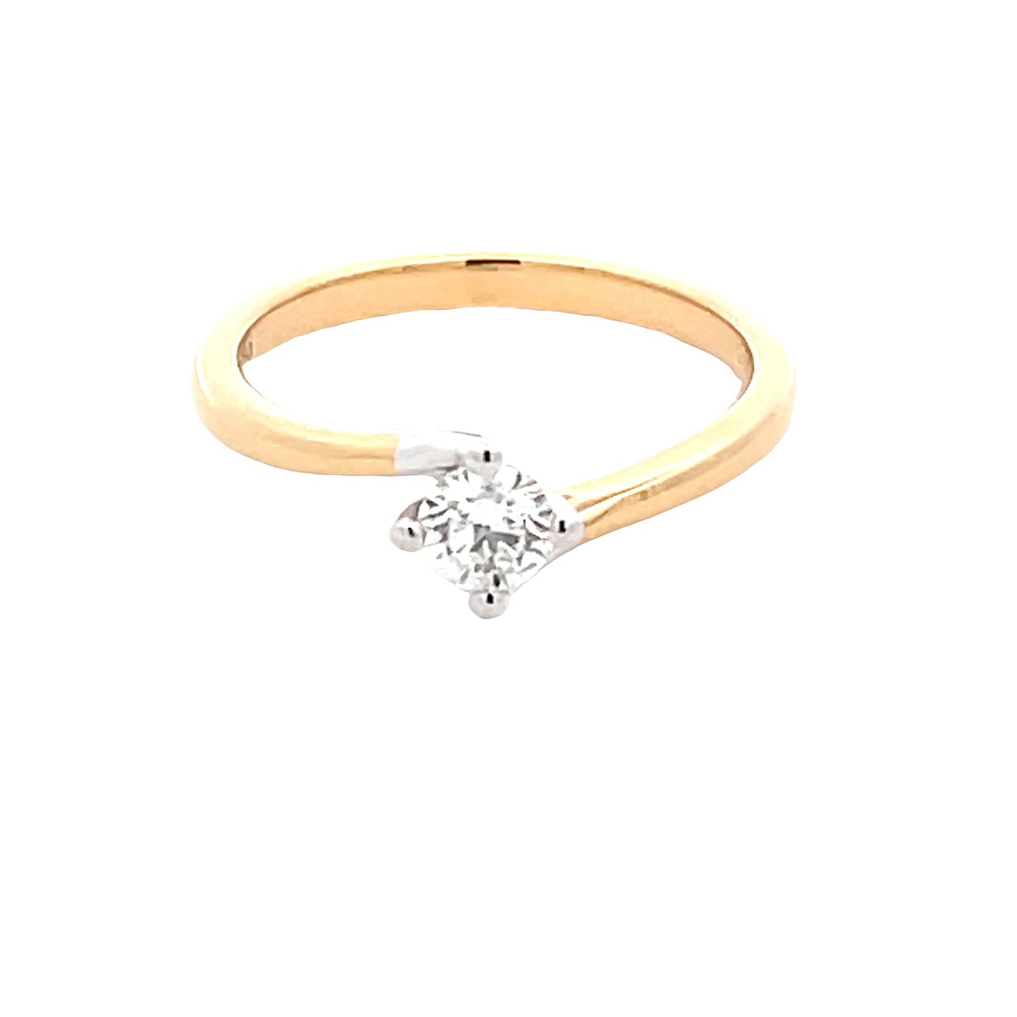 Round Brilliant Cut Diamond Twisted Solitaire Ring - 0.31cts Gardiner Brothers