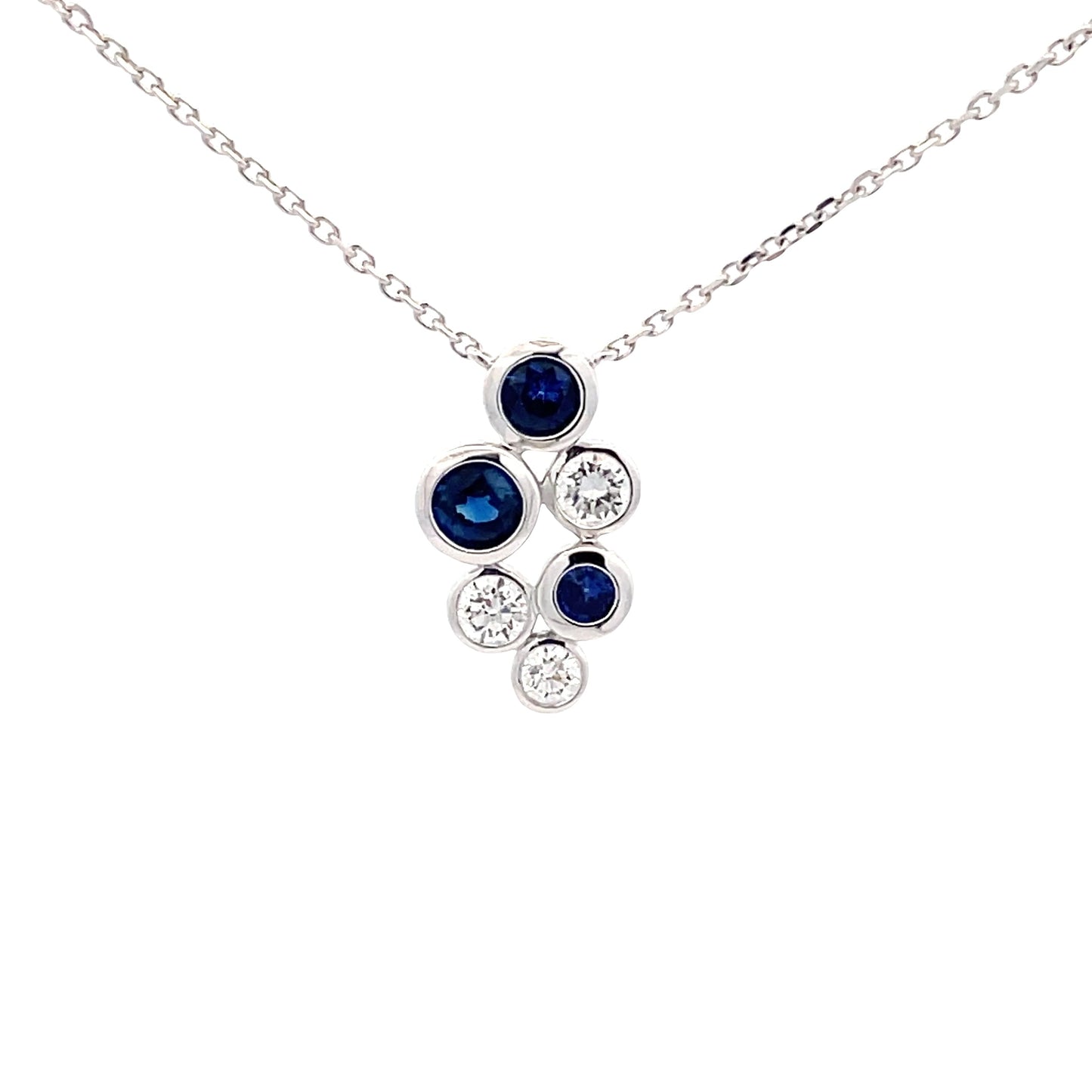 Sapphire and Diamond Bubble Style Pendant Gardiner Brothers