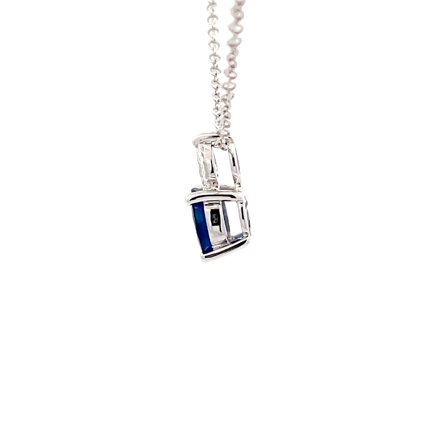 oval sapphire and pear shaped diamond pendant Gardiner Brothers