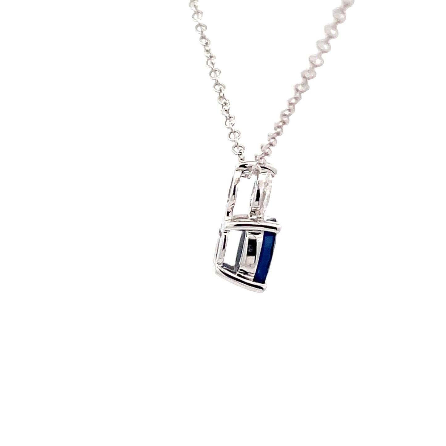oval sapphire and pear shaped diamond pendant Gardiner Brothers