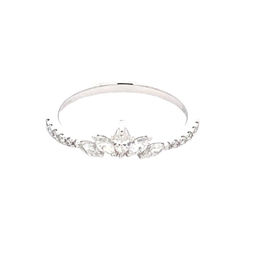 Marquise and round brilliant cut diamond Tiara style ring  Gardiner Brothers