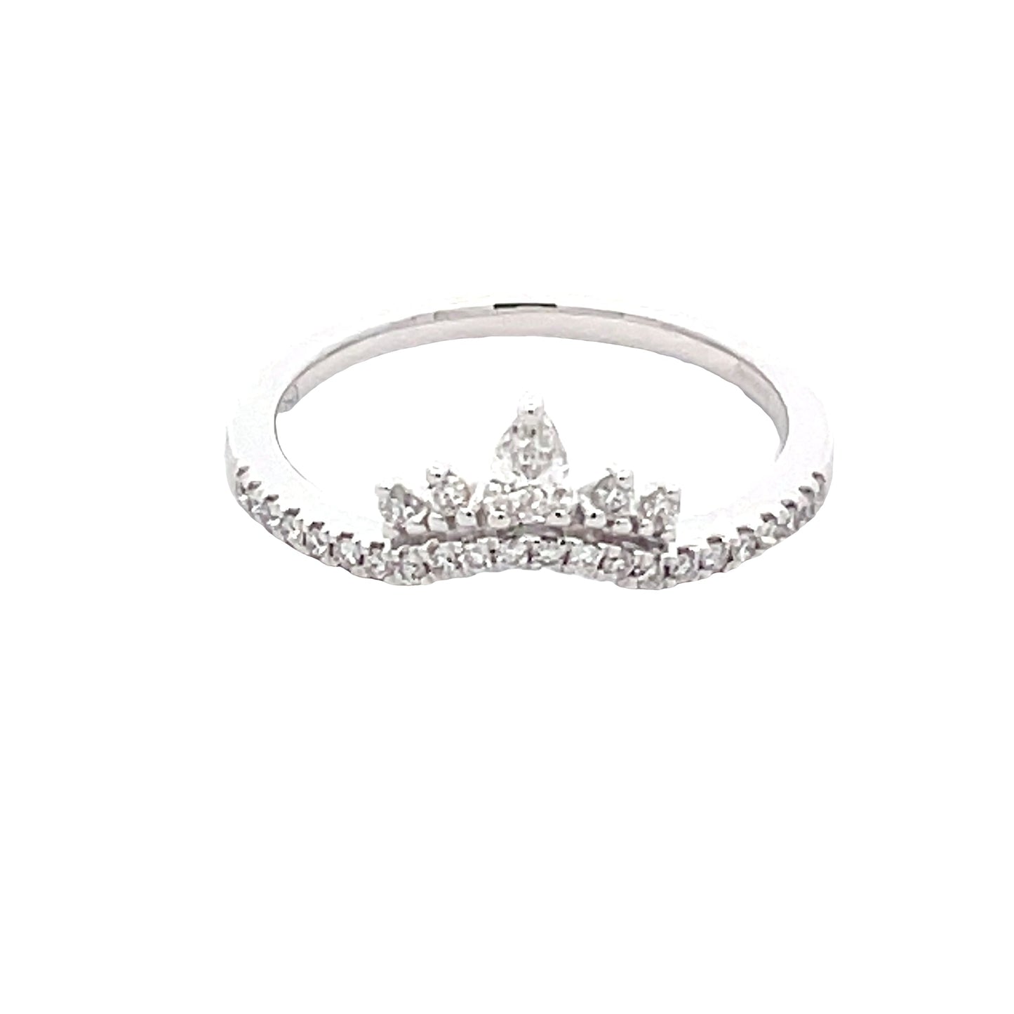 Pear and round brilliant cut diamond Tiara style ring Gardiner Brothers