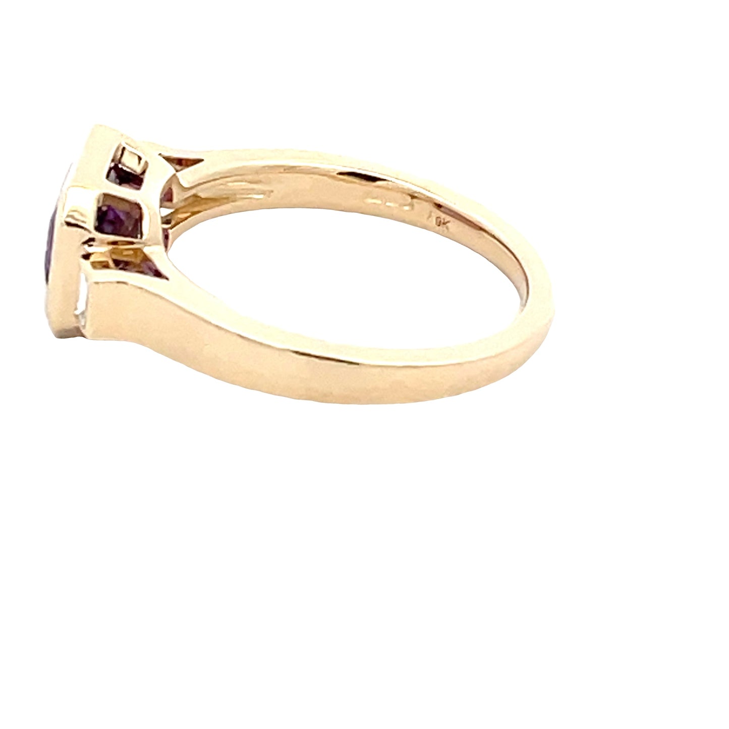 Amethyst and baguette cut diamond dress ring Gardiner Brothers