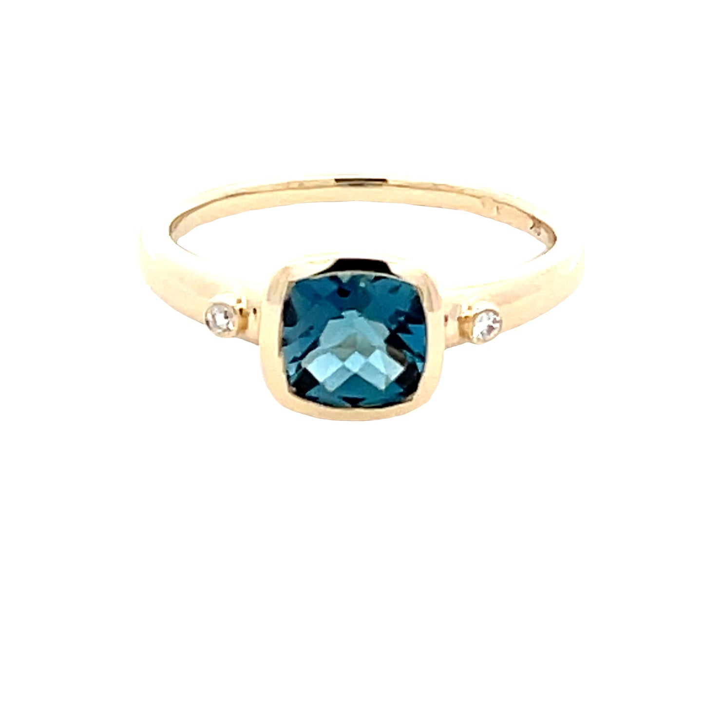 London Blue Topaz and Round Brilliant Cut Diamond Dress Ring Gardiner Brothers