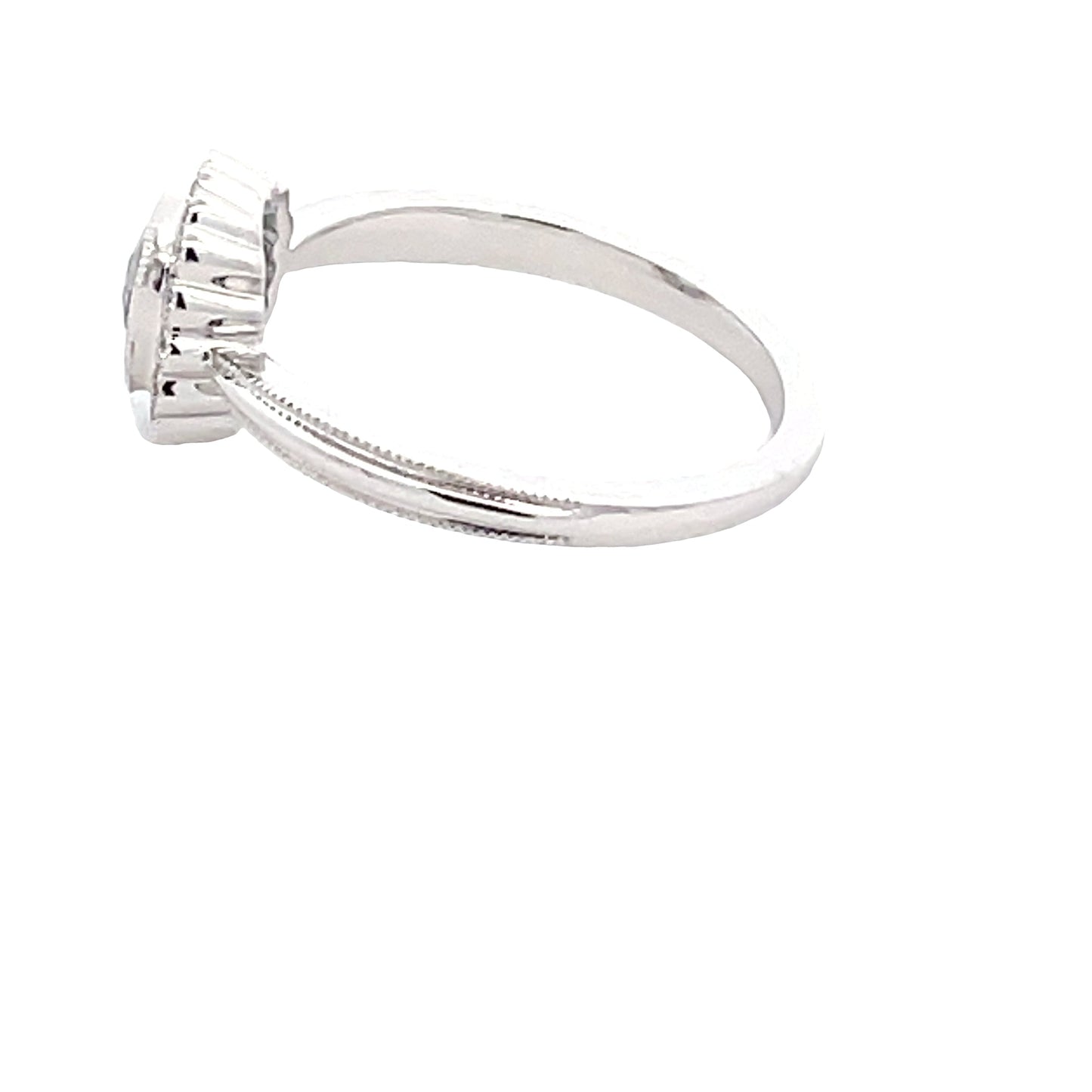 Aquamarine and round brilliant cut diamond vintage style dress ring Gardiner Brothers