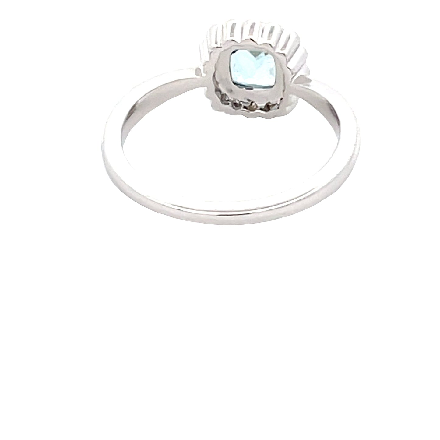 Aquamarine and round brilliant cut diamond vintage style dress ring Gardiner Brothers