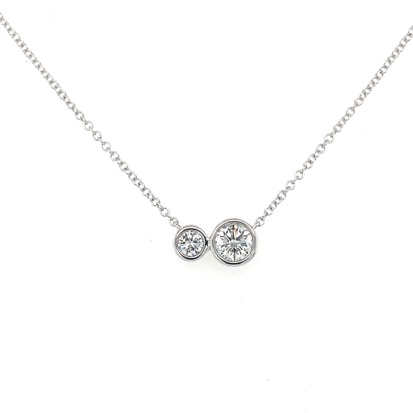 White Gold 2 Round Brilliant Cut Diamond Necklet Gardiner Brothers