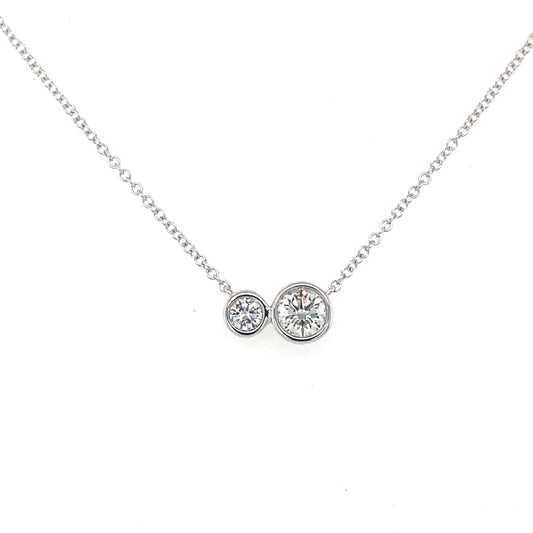 White Gold 2 Round Brilliant Cut Diamond Necklet  Gardiner Brothers