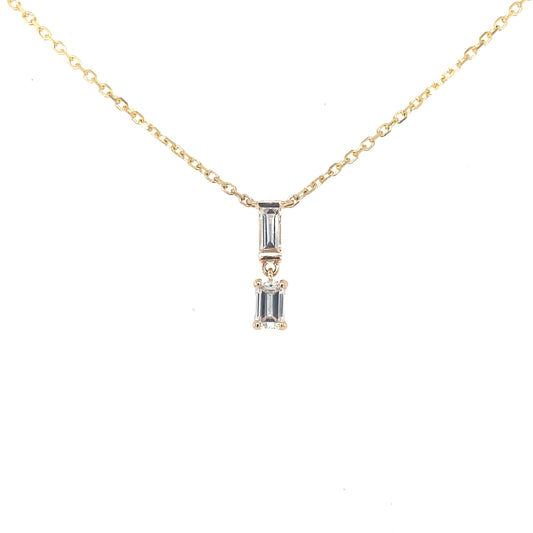 Yellow Gold Emerald and Baguette Cut Diamond Necklet  Gardiner Brothers