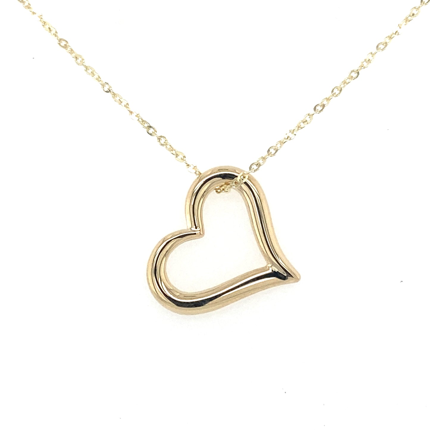 Yellow Gold Open Heart Shaped Pendant Gardiner Brothers