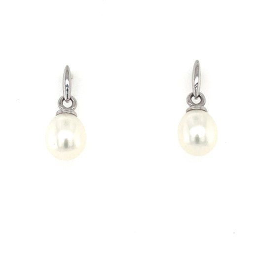 White Gold Pearl Drop Earrings  Gardiner Brothers