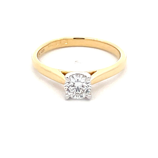 Aurora Round Brilliant cut diamond solitaire ring - 0.53cts  Gardiner Brothers