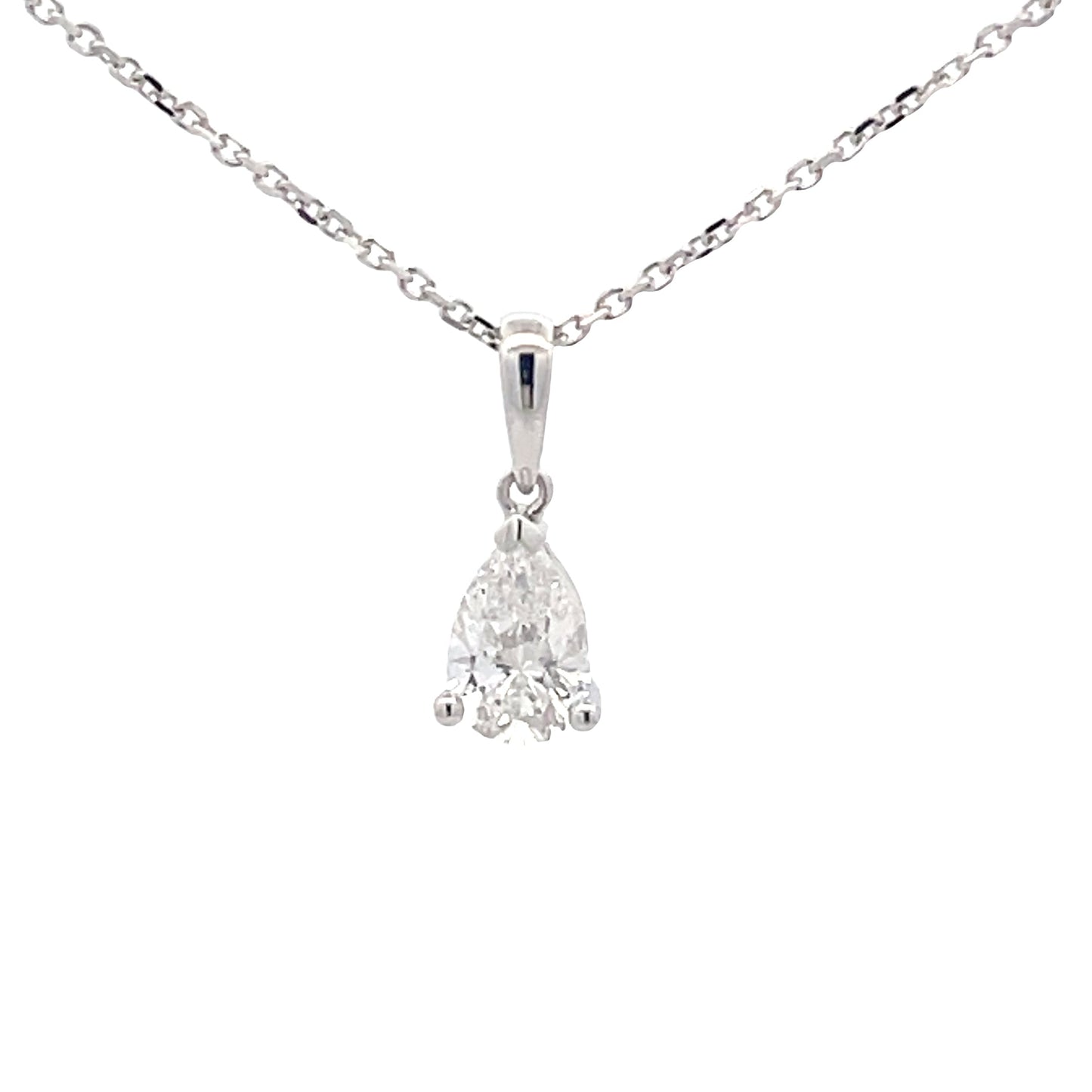 Aurora Pear Shaped Diamond Solitaire Pendant - 0.52cts Gardiner Brothers