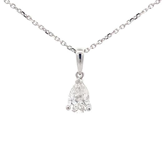 Aurora Pear Shaped Diamond Solitaire Pendant - 0.52cts  Gardiner Brothers