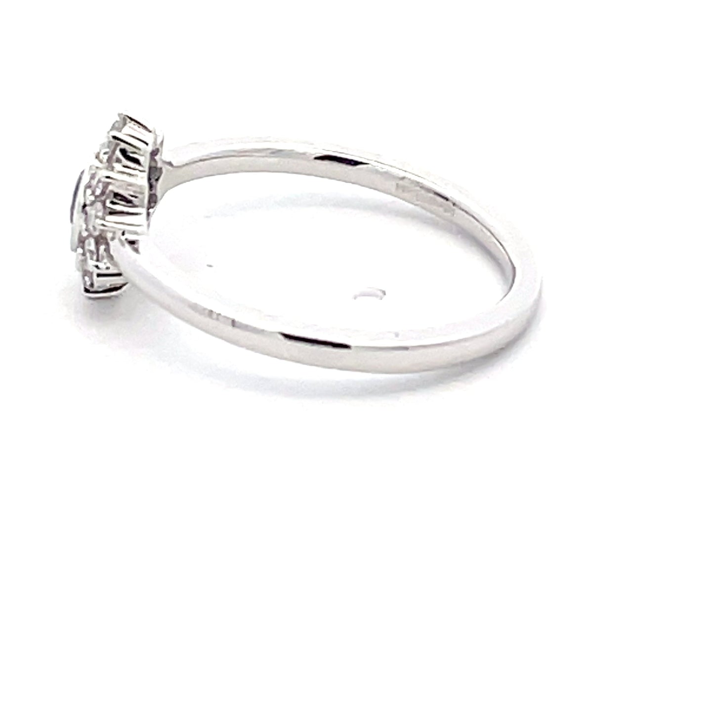 Round Sapphire and round brilliant cut diamond cluster style ring Gardiner Brothers