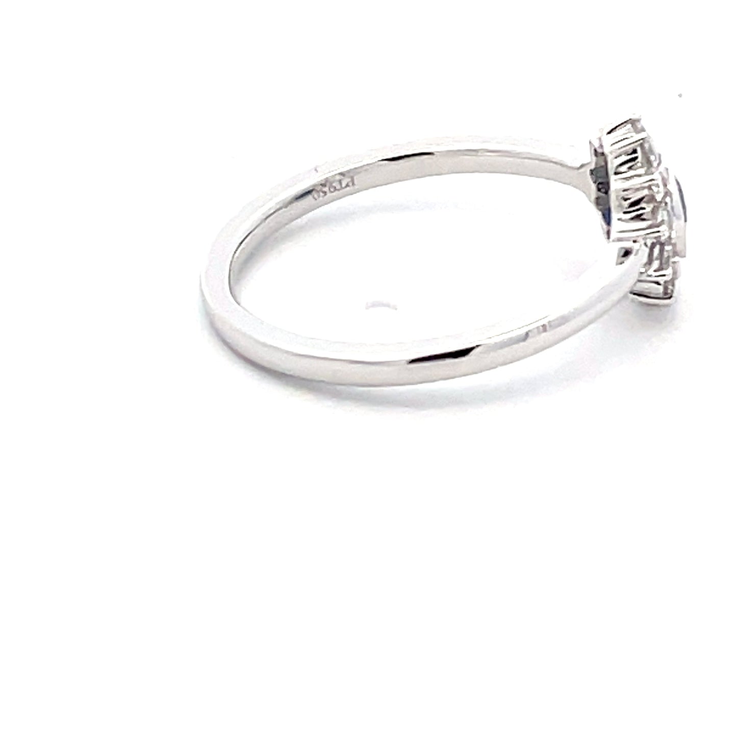 Round Sapphire and round brilliant cut diamond cluster style ring Gardiner Brothers