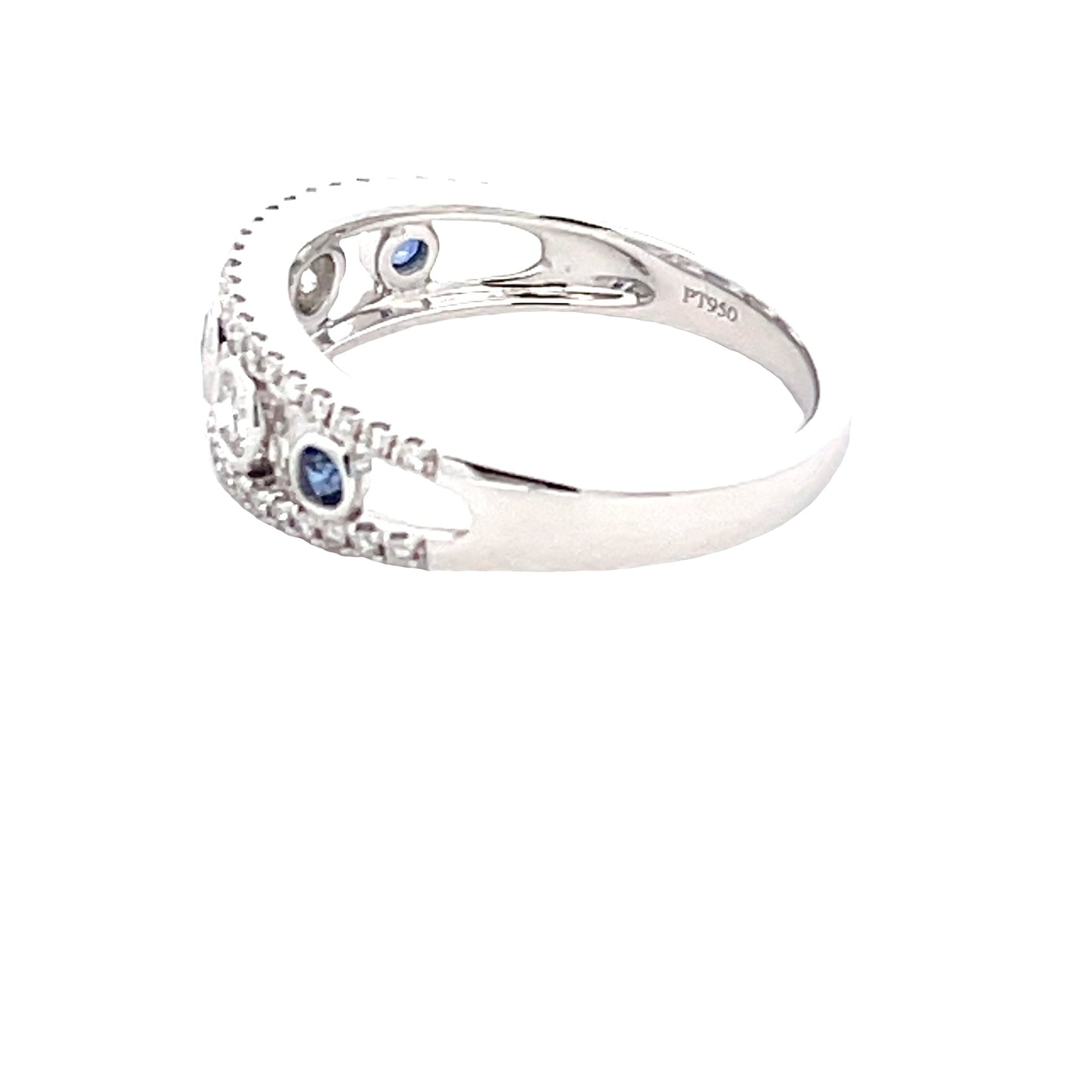 Round Sapphire and round brilliant cut diamond fancy style dress ring Gardiner Brothers