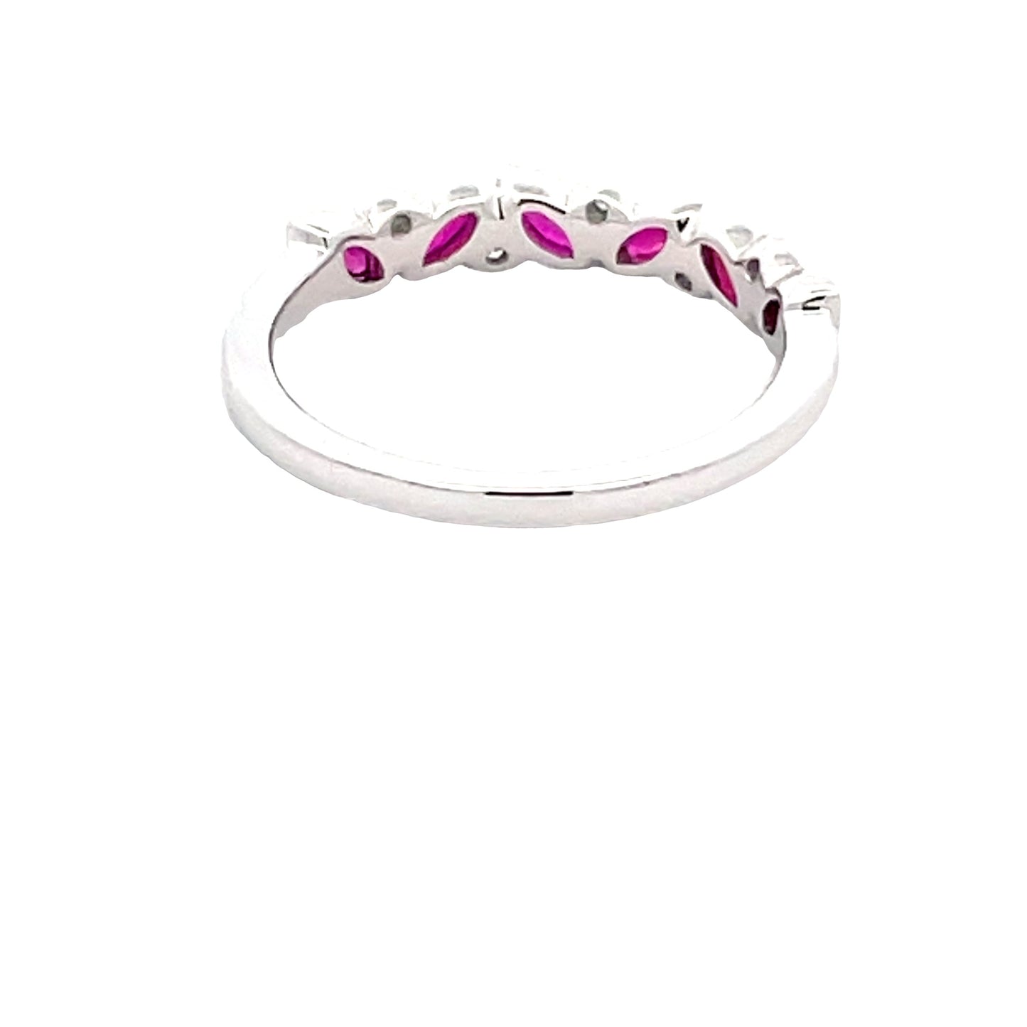 Marquise shaped ruby and round brilliant cut diamond dress ring Gardiner Brothers