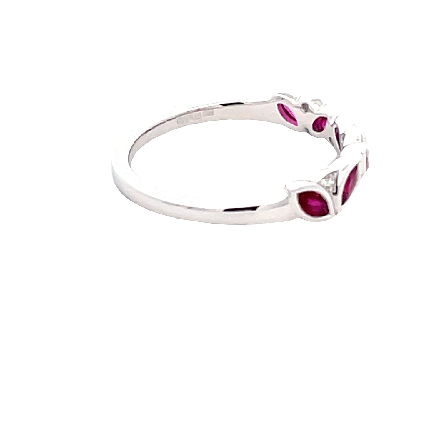 Marquise shaped ruby and round brilliant cut diamond dress ring Gardiner Brothers