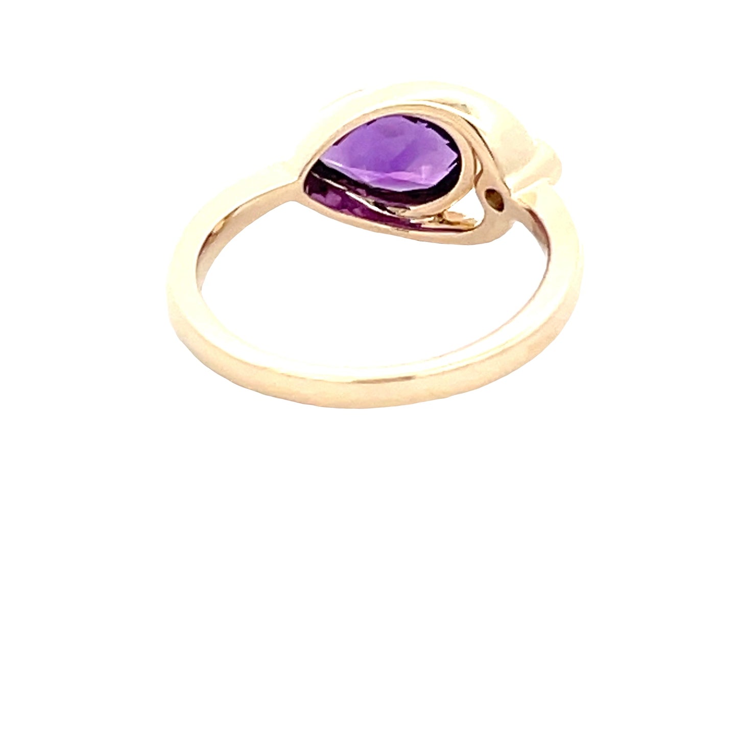 Pear Shaped Amethyst and round brilliant cut diamond dress ring Gardiner Brothers