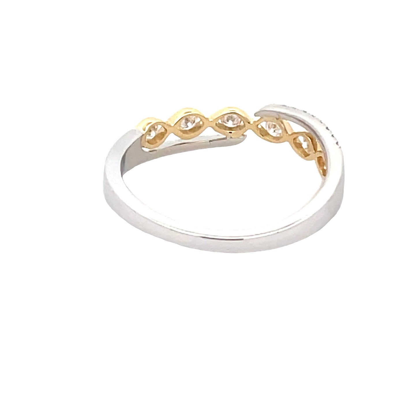 Platinum and yellow gold diamond set cross-over ring Gardiner Brothers