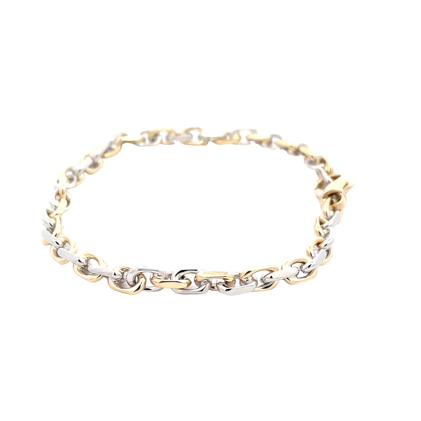 Yellow and white gold square link bracelet Gardiner Brothers