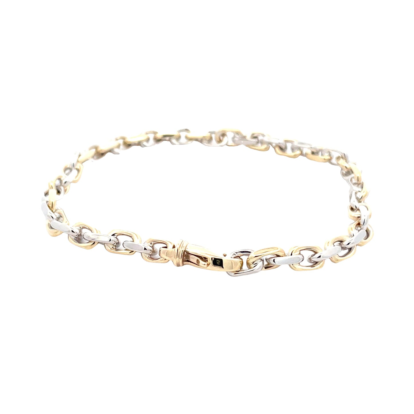 Yellow and white gold square link bracelet Gardiner Brothers