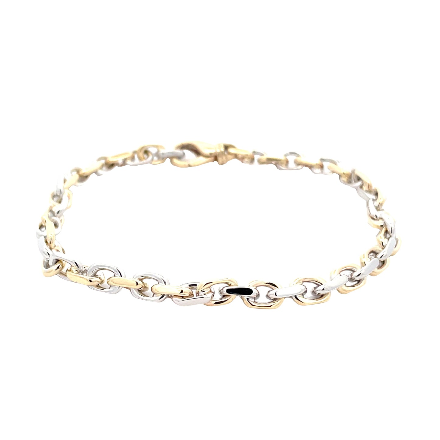 Yellow and white gold square link bracelet Gardiner Brothers
