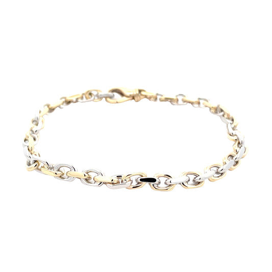 Yellow and white gold square link bracelet  Gardiner Brothers
