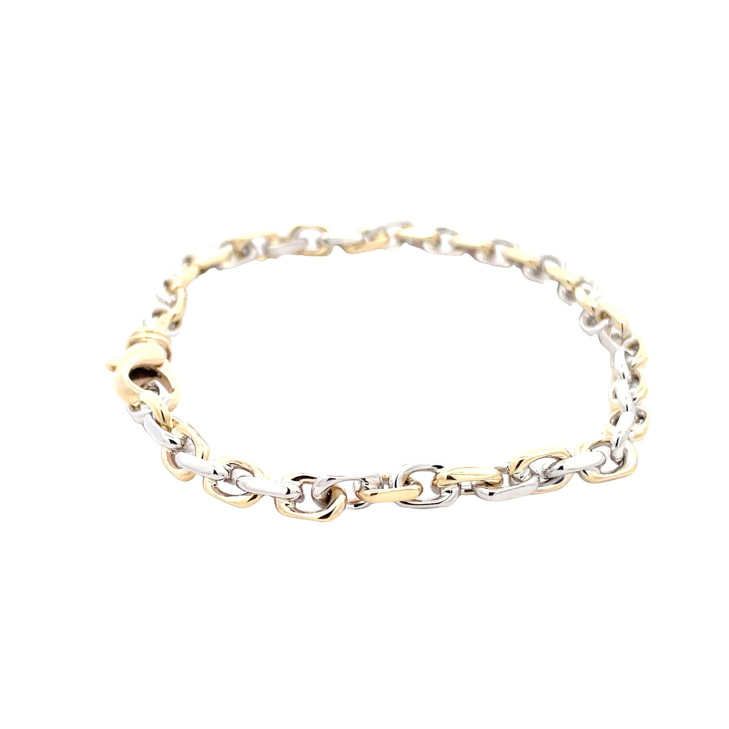 Yellow and white gold square link bracelet Gardiner Brothers