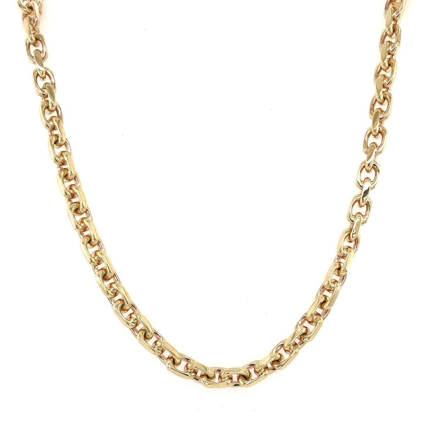 Yellow Gold Solid Square link Necklet Gardiner Brothers