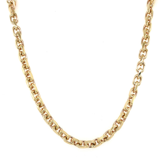 Yellow Gold Solid Square link Necklet  Gardiner Brothers