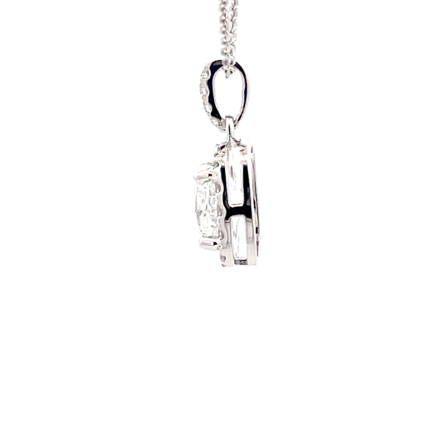 Cushion shaped diamond halo cluster style pendant - 1.59cts Gardiner Brothers