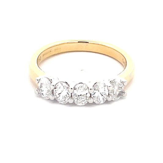 Oval shaped diamond 5 stone eternity ring - 1.00cts  Gardiner Brothers