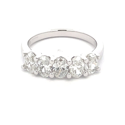 Oval Shaped Diamond 5 stone eternity style  ring - 1.56cts  Gardiner Brothers