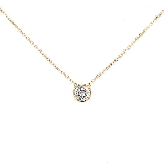 Round Brilliant Cut Diamond Rub Over Style Pendant - 0.40cts  Gardiner Brothers