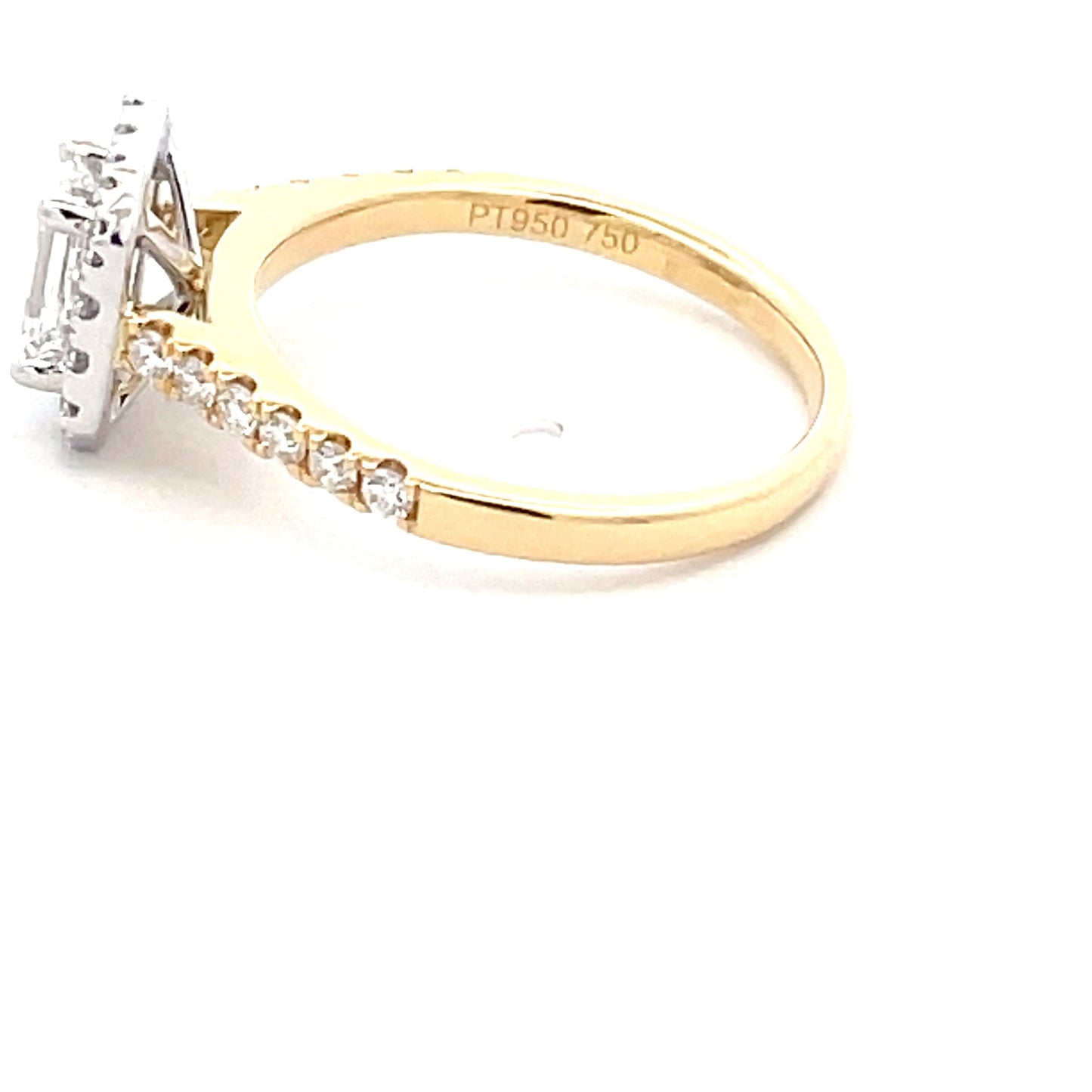 Emerald cut diamond halo cluster style ring - 1.22cts Gardiner Brothers