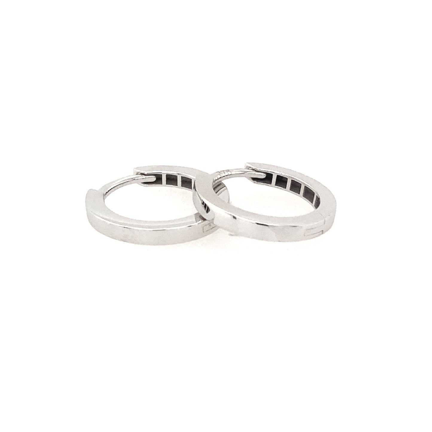 White Gold Huggie Style Earrings Gardiner Brothers