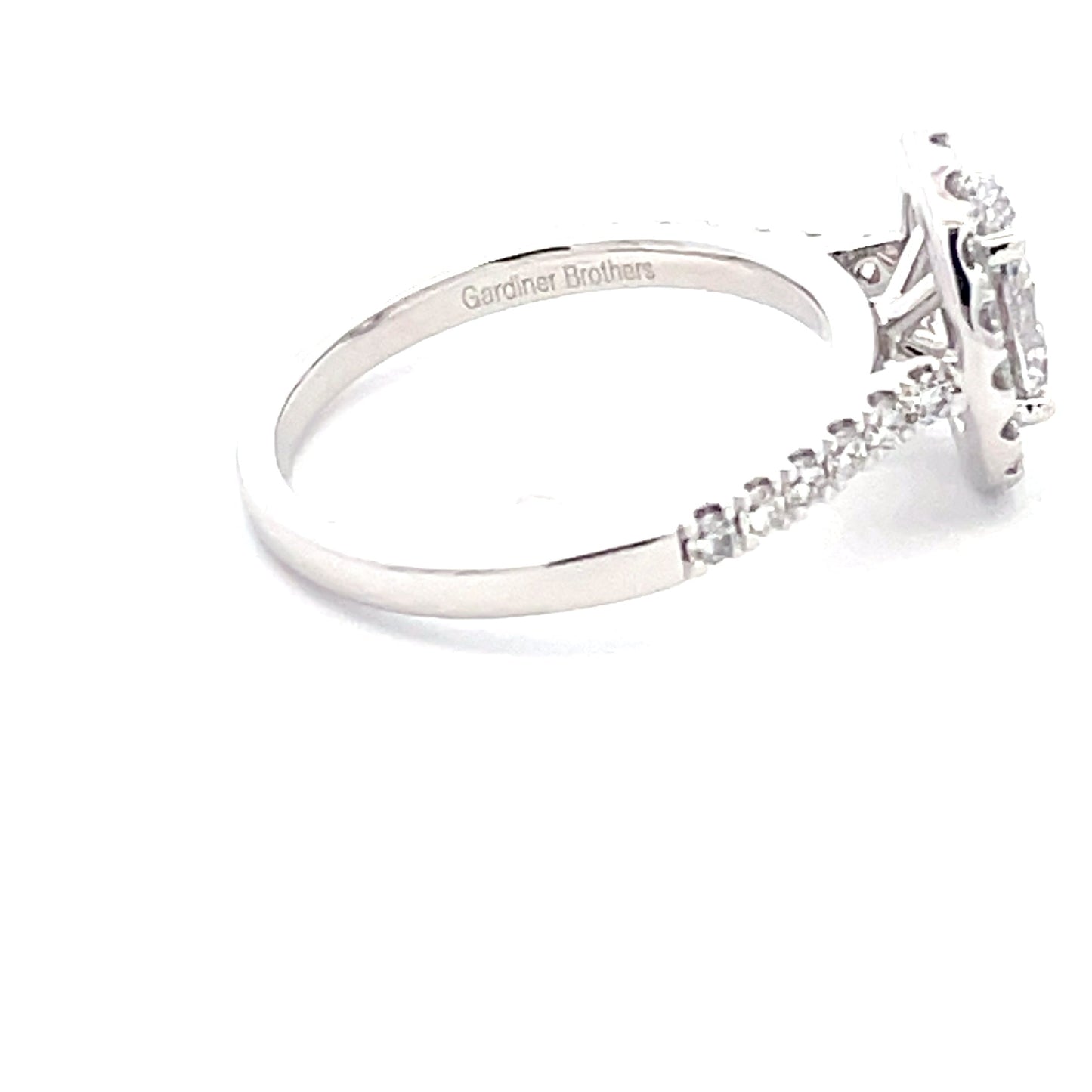 Platinum Oval Shaped Diamond Halo Cluster Style Ring - 1.52cts Gardiner Brothers
