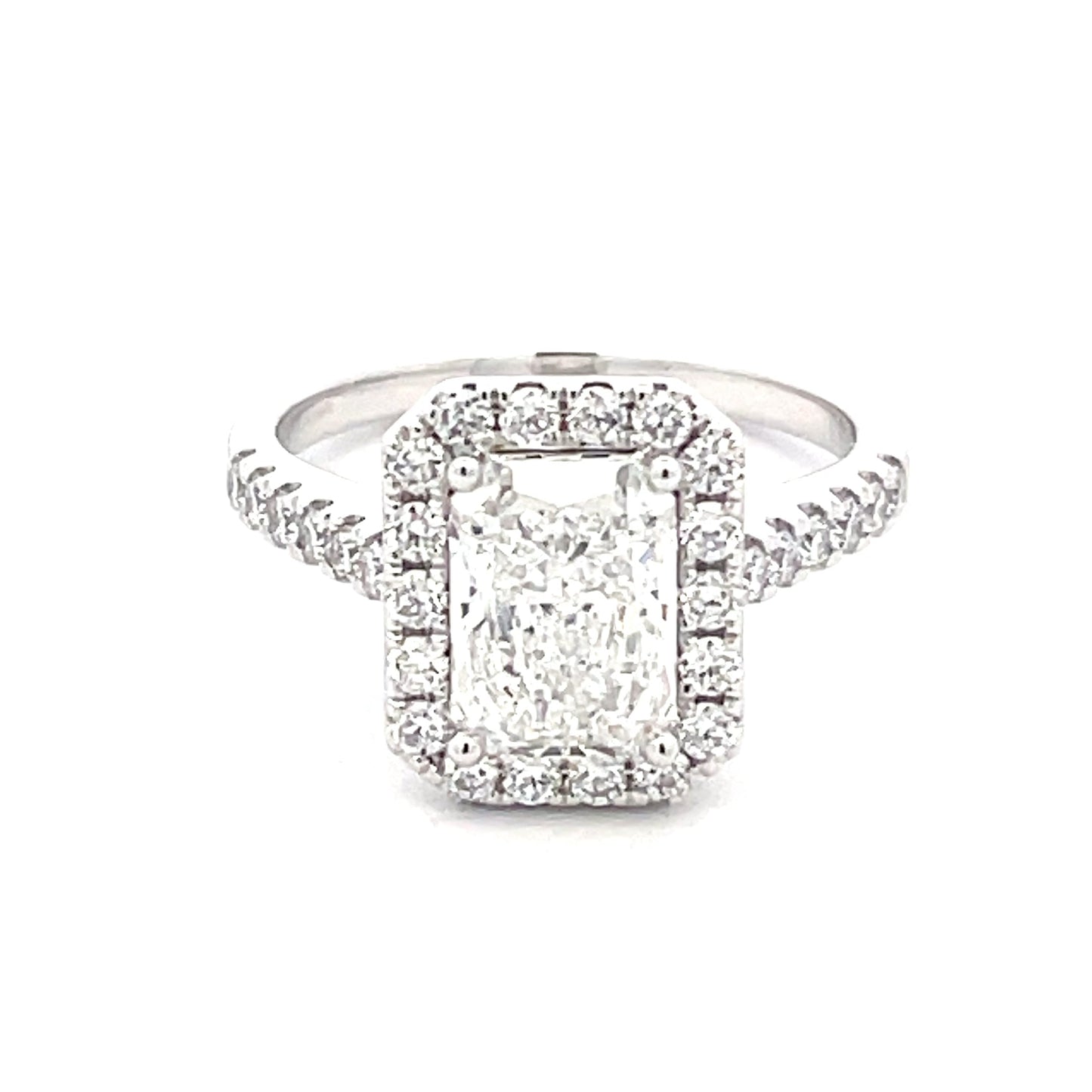 Lab Grown Radiant Cut Diamond Halo Cluster Style Ring - 2.37cts Gardiner Brothers